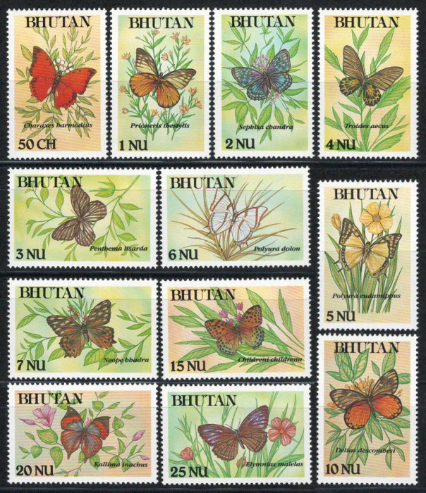 Bhutan 1990 Mi 1242/53 MNH - Fluturi