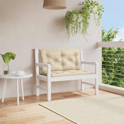 vidaXL Pernă bancă de grădină, bej, 100x(50+50)x7 cm, material oxford foto