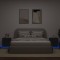 Gossi noptiere cu lumini led, 2 buc., negru, lemn prelucrat