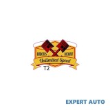 Sticker Auto Unlimited Speed TAG 074, 4.5x7cm, Kwmobile, Autocolant Tuning, Oracal, Alb Negru Gri Rosu, PVC