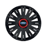 Cumpara ieftin Set 4 capace roti Negre Cu Inel Rosu Active R15 pentru gama auto Ford, Autohelix MSA