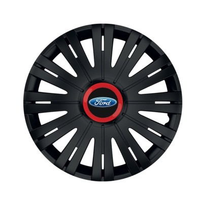 Set 4 capace roti Negre Cu Inel Rosu Active R15 pentru gama auto Ford foto