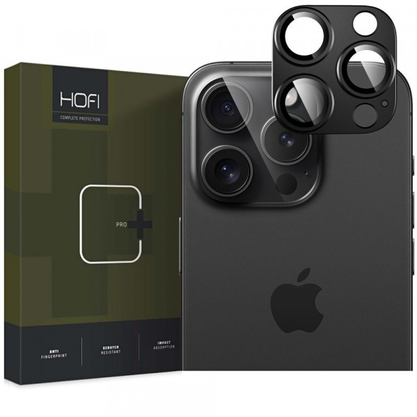 Folie de protectie Camera Spate HOFI Fullcam pentru Apple iPhone 16 Pro Max / 16 Pro, Sticla Securizata, Neagra