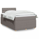 Cumpara ieftin Gossi pat box spring cu saltea, taupe, 120x190 cm material textil