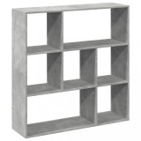 Biblioteca/separator camera gri beton 102x29x103,5 cm lemn