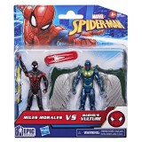 MARVEL SPIDER MAN SET 2 FIGURINE MILES MORALES VS MARVELS VULTURE