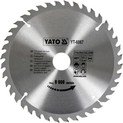 Disc fierastrau wolfram pentru lemn 210 mm x 40T YATO foto