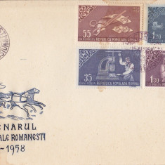 FDCR - Centenarul marcii postale romanesti - LP463 - an 1958