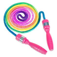 Coarda de sarit pentru copii, lungime 2.1 metri, Manere ergonomice din plastic, Rainbow, JMB-BBL8328