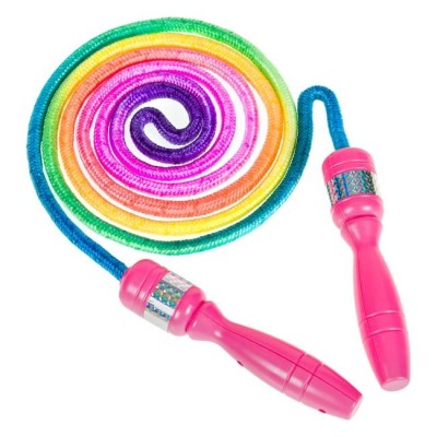 Coarda de sarit pentru copii, lungime 2.1 metri, Manere ergonomice din plastic, Rainbow, JMB-BBL8328 foto