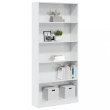 VidaXL Bibliotecă, alb extralucios, 80x24x176 cm, lemn prelucrat