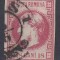 ROMANIA 1868 LP 24 REGELE CAROL I CU FAVORITI 18 BANI ROSU STAMPILAT IASI
