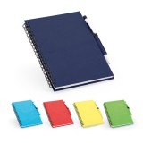 Notepad cu spirala B6 cu 160 de pagini reciclate liniate, coperta tare si suport pentru pix