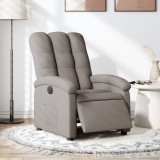 VidaXL Fotoliu rabatabil electric, gri taupe, material textil