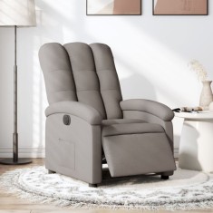 vidaXL Fotoliu rabatabil electric, gri taupe, material textil