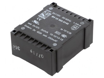 Transformator &amp;icirc;ncapsulat 6VA 115V-12V 250mA foto