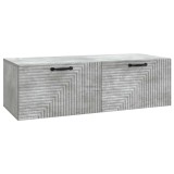 vidaXL Oglindă TV montată pe perete Gri Beton 98 x 41 x 30 cm 898698