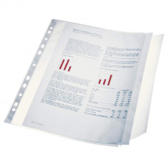 Set 10 Folii Protectie Documente A4, 100 Microni, Clapa Laterala, Folie Protectie Documente, Folii pentru Documente, Folii Transparente Protectie, Fol