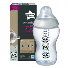 Biberon Ursuleti Panda Closer to Nature 3 luni+, 340ml, Tommee Tippee