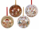 Set 4 globuri brad Craciun Turta Dulce metal multicolor &Oslash; 8 cm