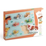 Puzzle din lemn cu butoni, Djeco