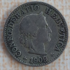 (M2011) MONEDA ELVETIA - 5 RAPPEN 1909