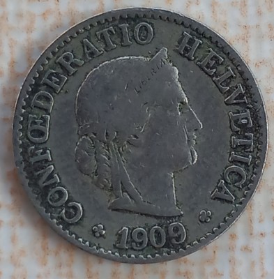 (M2011) MONEDA ELVETIA - 5 RAPPEN 1909 foto