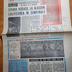 sportul fotbal 11 martie 1988-steaua-glasgow in CCE,returul si art. u.cluj,rapid