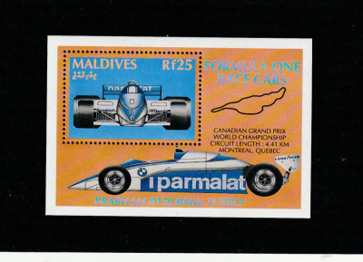 Maldive 1991-Sport,Automobilism Formula unu,Grand prix Montreal-Quebec,Mi.Bl.207 foto