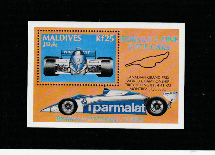 Maldive 1991-Sport,Automobilism Formula unu,Grand prix Montreal-Quebec,Mi.Bl.207