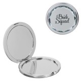 Oglindă de buzunar rotundă, dublă față, cu mărire x2, argintie, 7 cm, CMCLASS