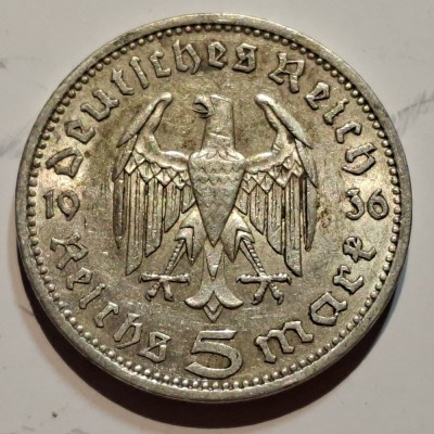 Germania Nazista 5 reichsmark 1936 A argint foto