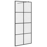 Cumpara ieftin Paravan de dus walk-in negru 90x195 cm sticla ESG transparenta