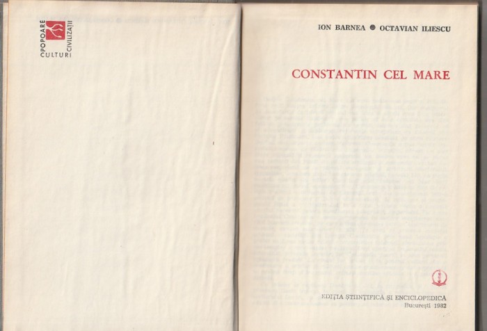 ION BARNEA, OCTAVIAN ILIESCU - CONSTANTIN CEL MARE