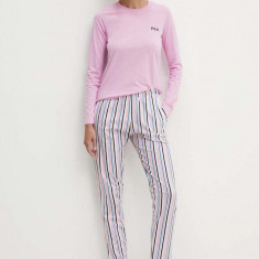 Fila pijamale de bumbac culoarea roz, bumbac, FPS4167