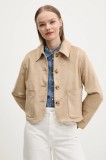 Abercrombie &amp; Fitch geaca culoarea bej, de tranzitie, oversize, KI144-5055