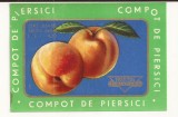 Eticheta , Ambalaj Fructus anii 70 - Compot de piersici - NEFOLOSIT,