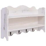 Cumpara ieftin Cuier de perete, alb, 50 x 10 x 30 cm, lemn