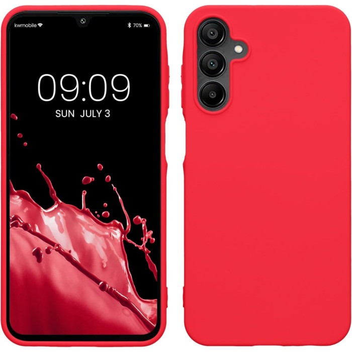 Husa de protectie matte tpu, flippy, pentru samsung galaxy a15, protectie camera, antisoc, antizgariere, antialunecare, acoperire completa, rosu