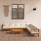 Gossi set mobilier gradina perne alb crem, 9 piese, lemn masiv acacia