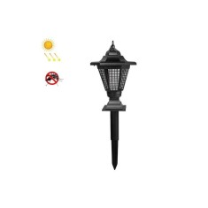Lampa solara hexagonala, impermeabila, cu 3 LED-uri, cu grile anti- tantari, din ABS, pentru grădini, peluze, curți interioare, negru