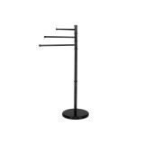 SUPORT PENTRU PROSOAPE DE BAIE, METALIC, NEGRU, 3 BRATE, 86 CM