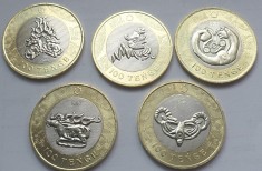 Set complet 5 monede100 tenge 2022 Kazakhstan, Saki Style, unc foto