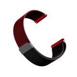 Curea otel, Milanese Loop Slim, compatibila cu Huawei Watch GT 7 46mm, Telescoape QR, 22mm, Black Wine