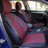 Cumpara ieftin Huse scaune auto AUDI A4 B6 2000 - 2005 Luxury Rosu Piele ecologica + Textil