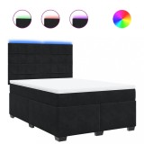 Cumpara ieftin Pat box spring cu saltea, negru, 160x200 cm, catifea