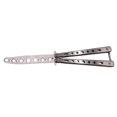 Briceag de antrenament DEPOX&reg;, model fluture, Distortion. otel, 22.5 cm, Argintiu