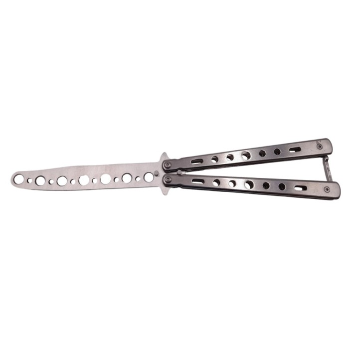 Briceag de antrenament IdeallStore&reg;, model fluture, Distortion. otel, 22.5 cm, Argintiu