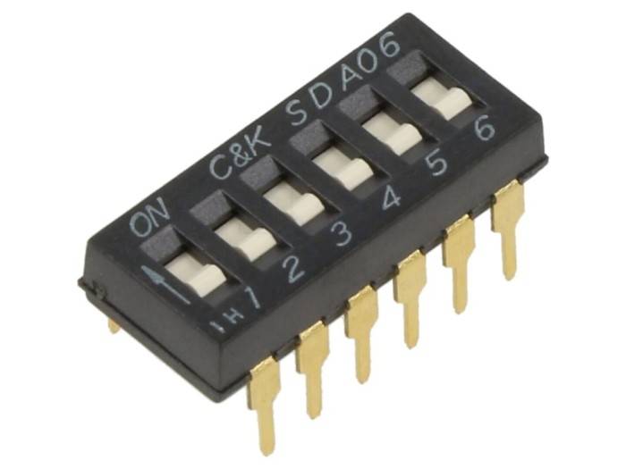 Comutator DIP-SWITCH 6 secțiuni ON-OFF