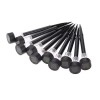 Set 10 lampi solare, pentru gradina, tip tarus, inaltime 30cm, negru